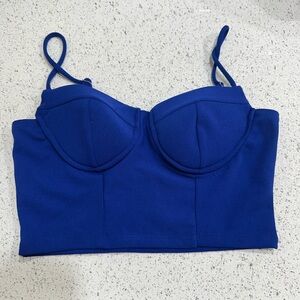 Blue Bustier Crop Top